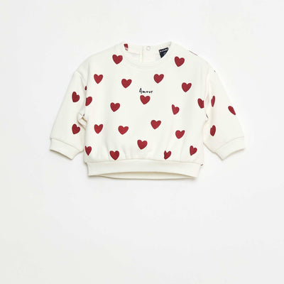 Sweater polar con estampado BLANCO