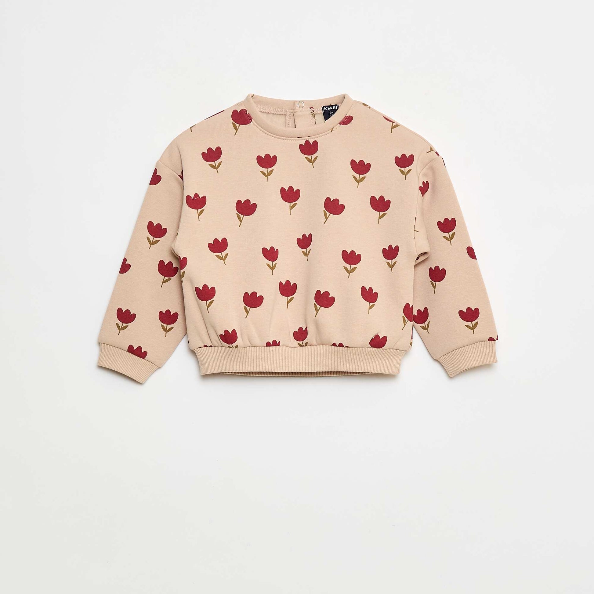 Sweater polar con estampado BEIGE
