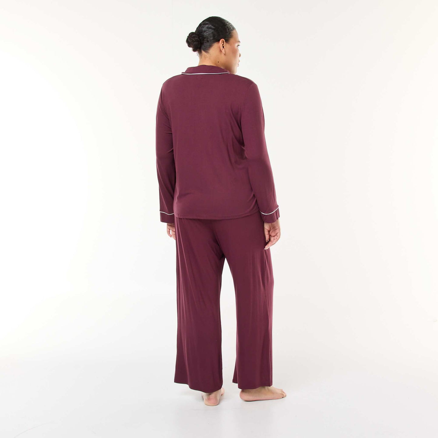 Conjunto de pijama largo camisa + pantalón - 2 piezas ROJO