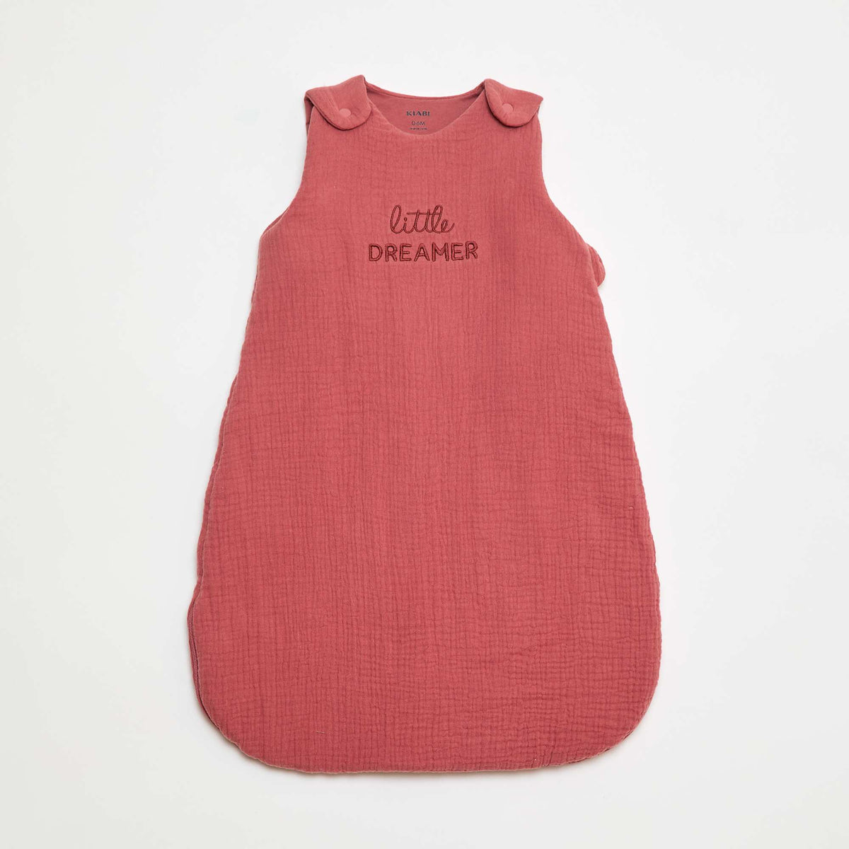 Saco de dormir de muselina de algodón con mangas extraíbles ROSA