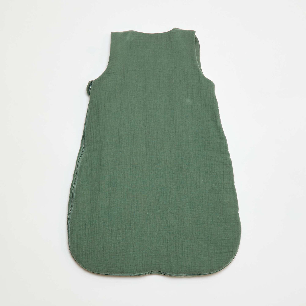 Saco de dormir de muselina de algodón con mangas extraíbles VERDE