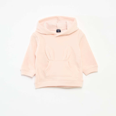 Buzo con capucha de felpa con diseño de conejo ROSA