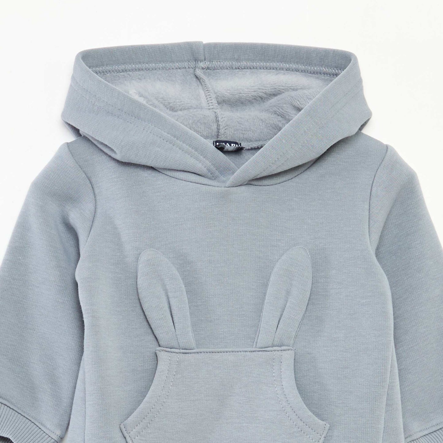 Buzo con capucha de felpa con diseño de conejo AZUL