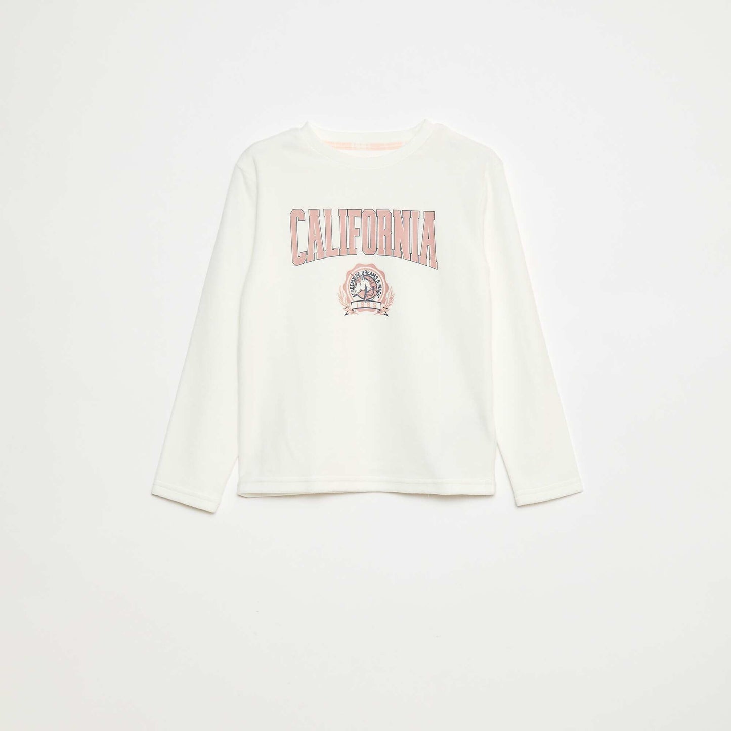 Conjunto de pijama largo polar camiseta + pantalón - 2 piezas BLANCO