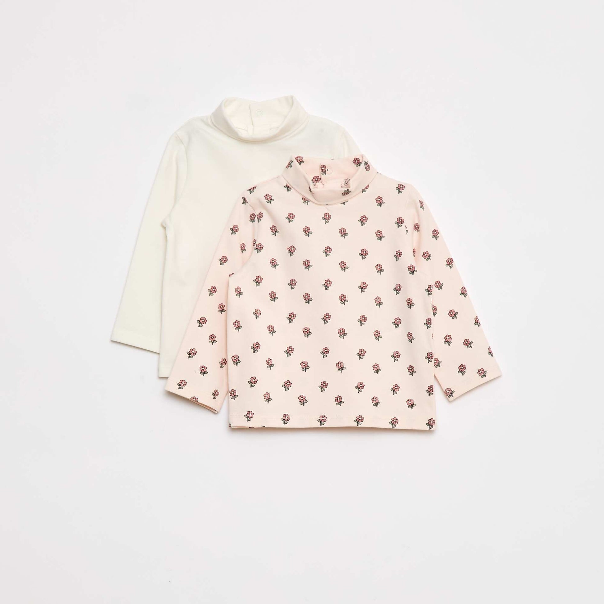 Pack de 2 camisetas interiores de cuello alto ROSA