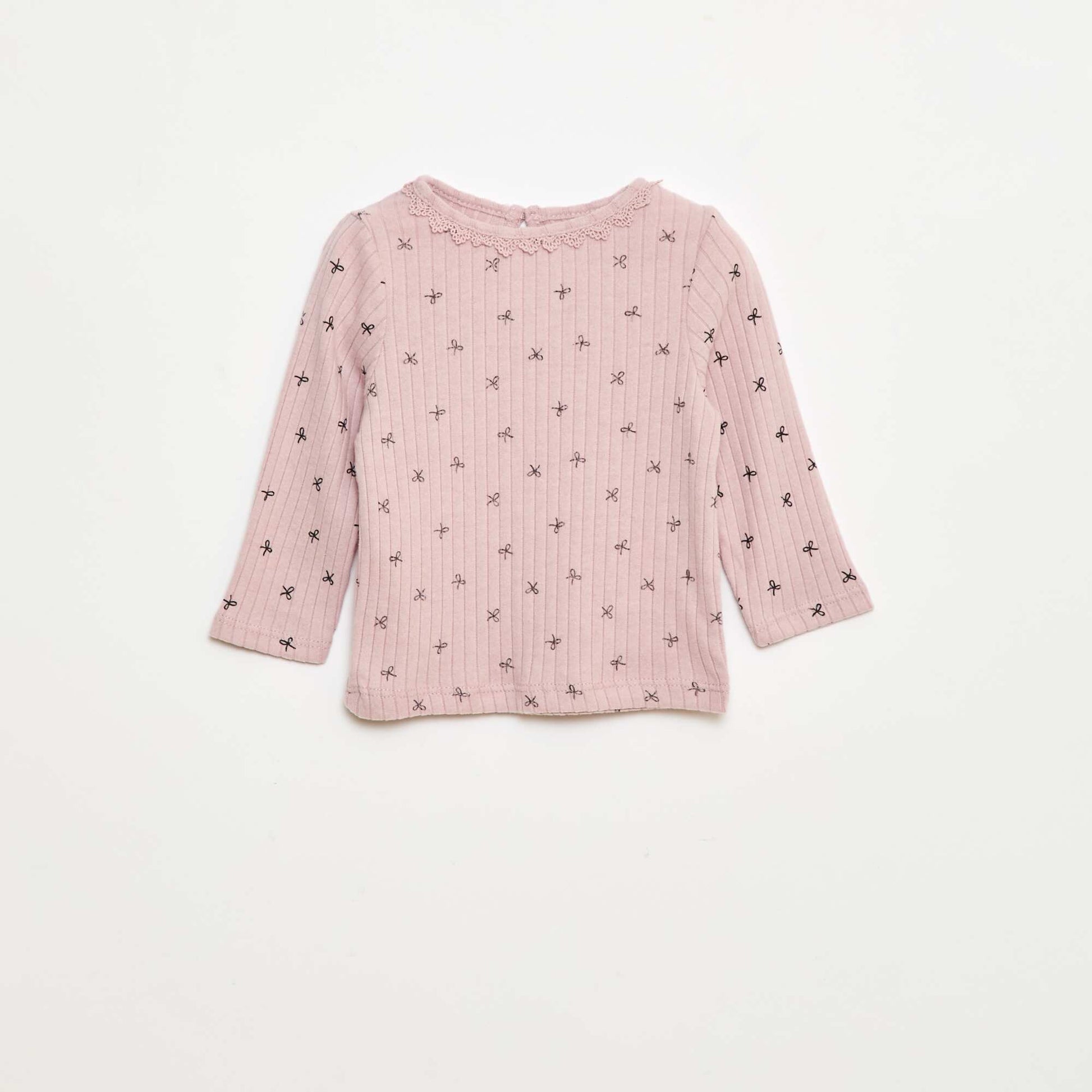 Camiseta de punto canalé PURPURA