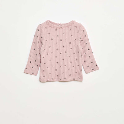 Camiseta de punto canalé PURPURA
