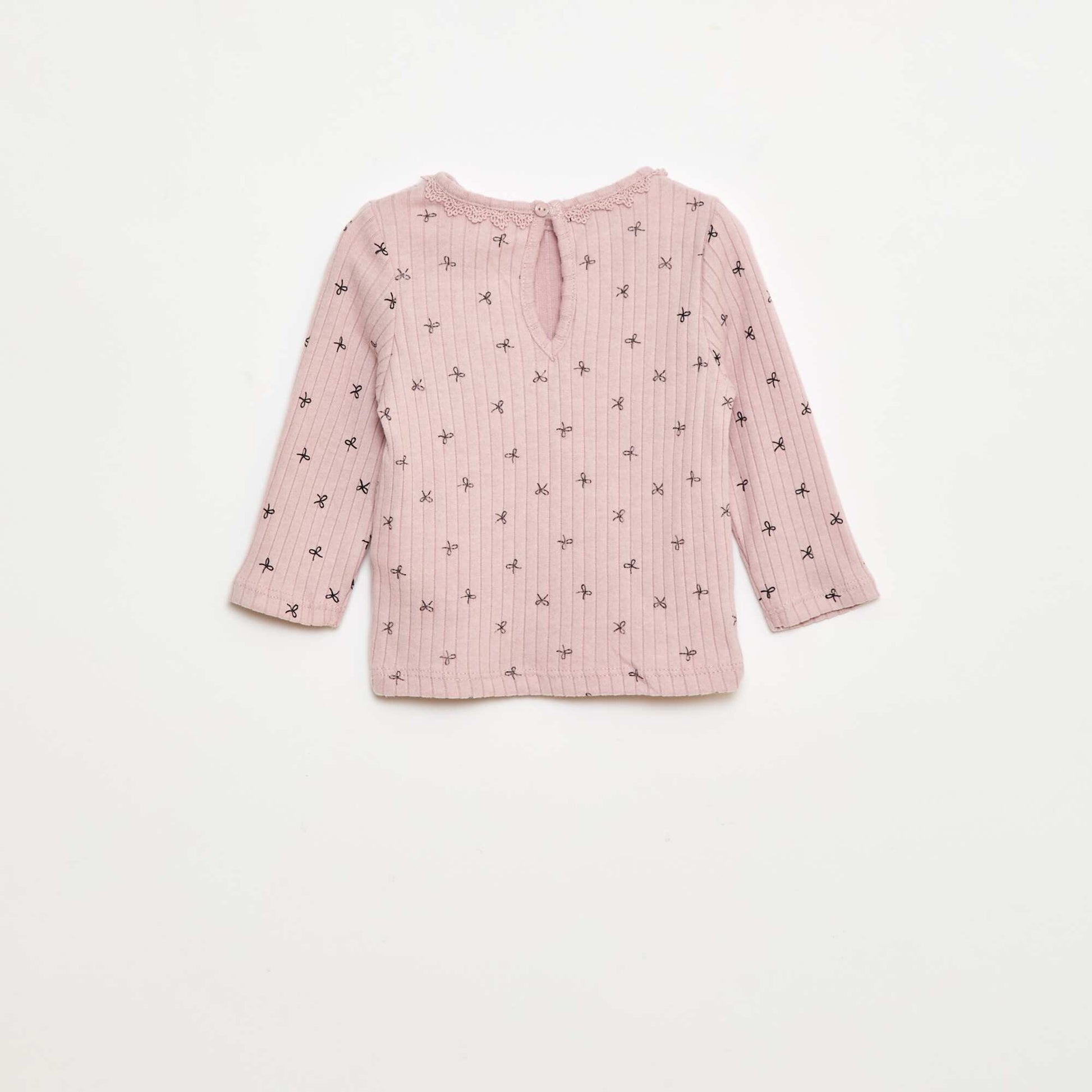 Camiseta de punto canalé PURPURA