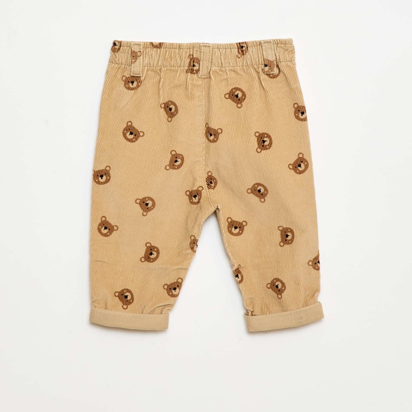 Pantalón paperbag de pana BEIGE