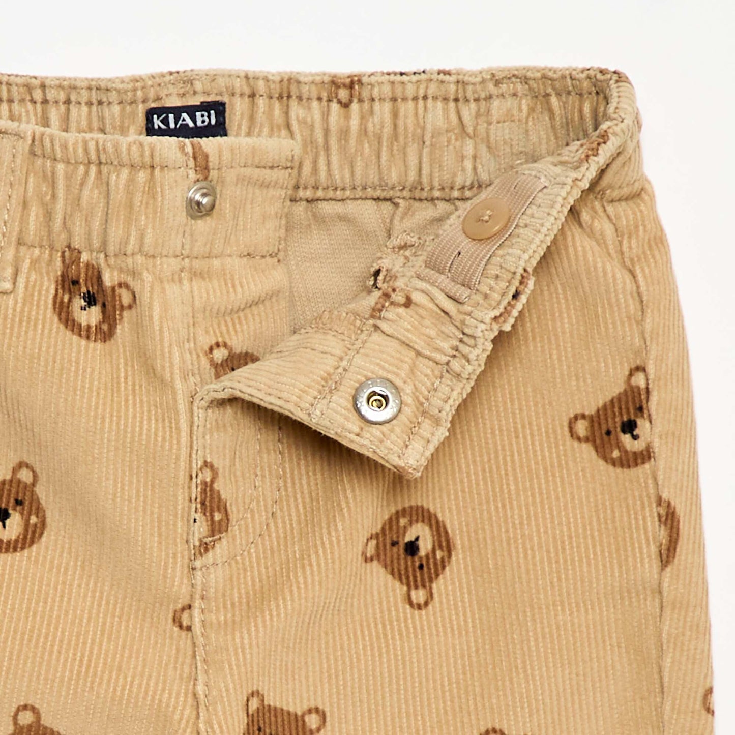 Pantalón paperbag de pana BEIGE