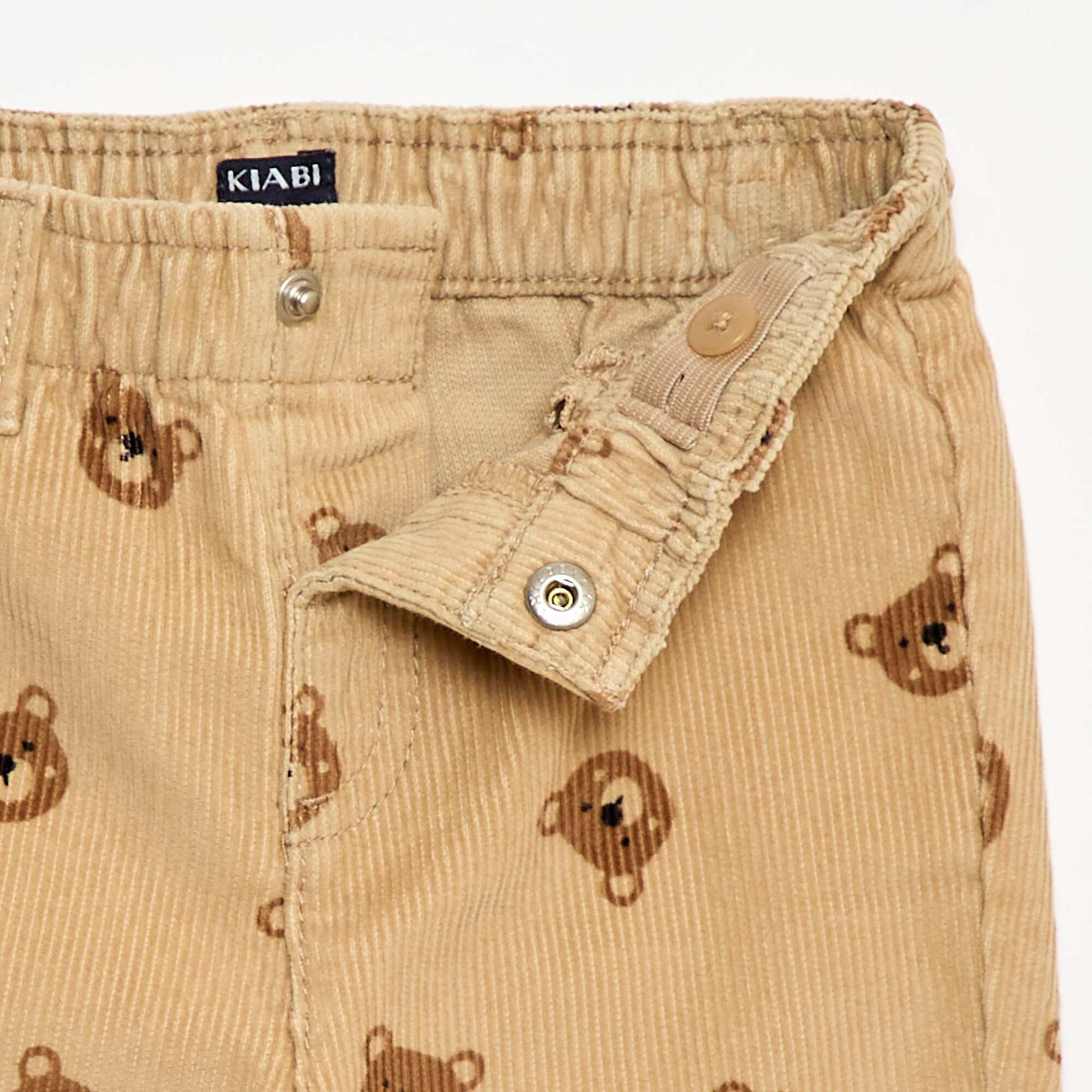 Pantalón paperbag de pana BEIGE