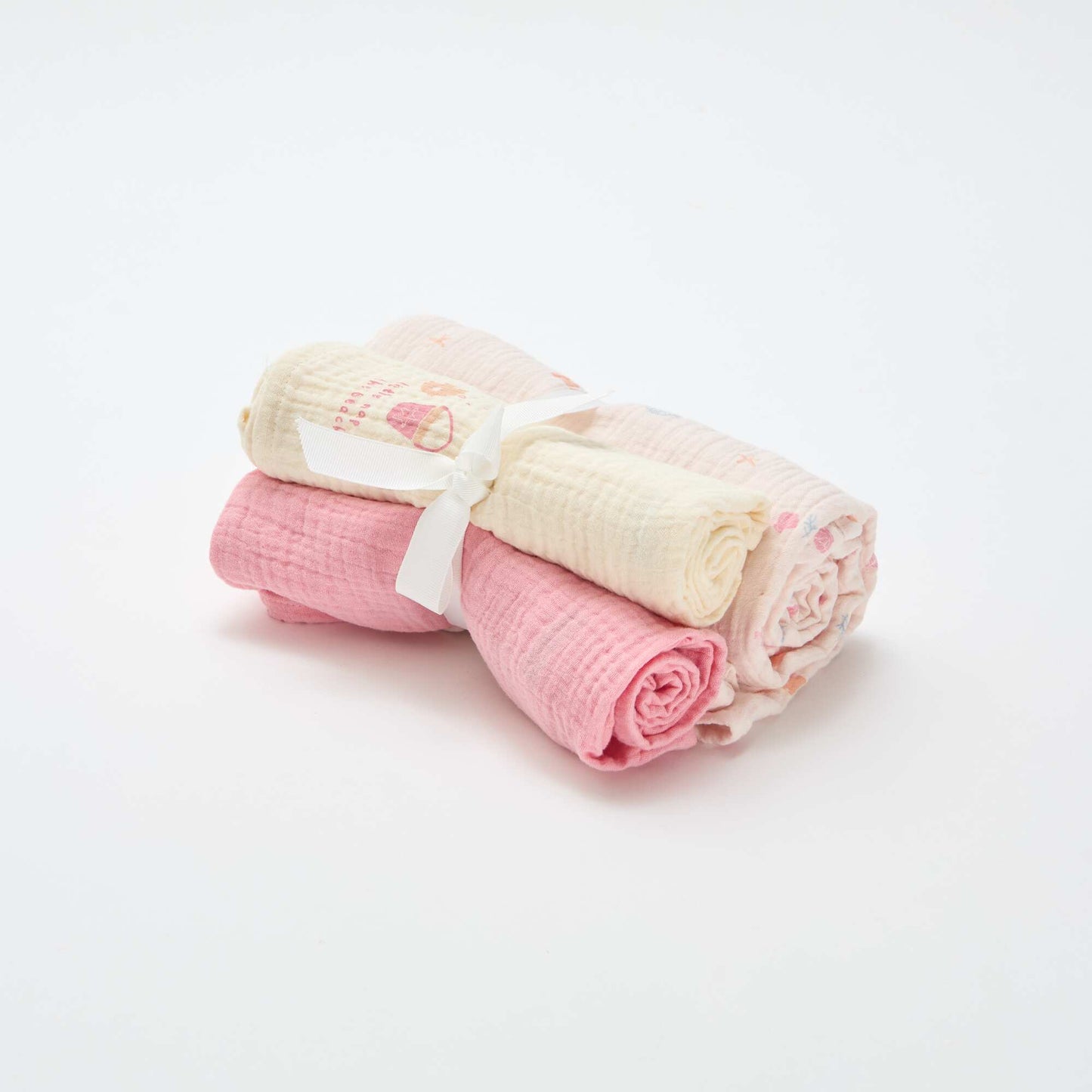Pack de 3 muselinas de gasa de algodón ROSA
