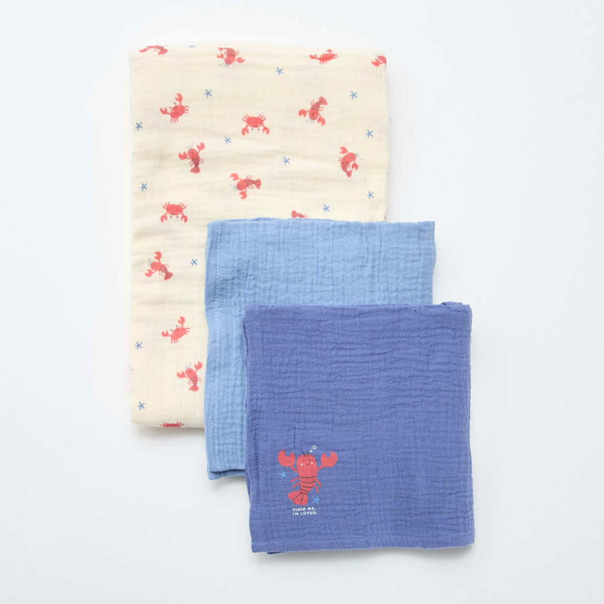 Pack de 3 muselinas de gasa de algodón BEIGE