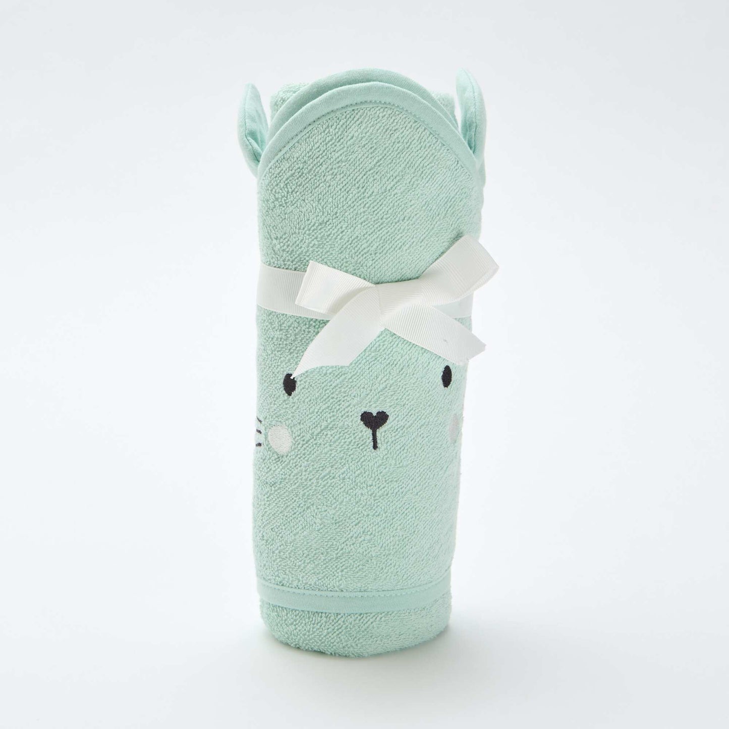 Capa de baño de rizo con orejitas de animales AZUL