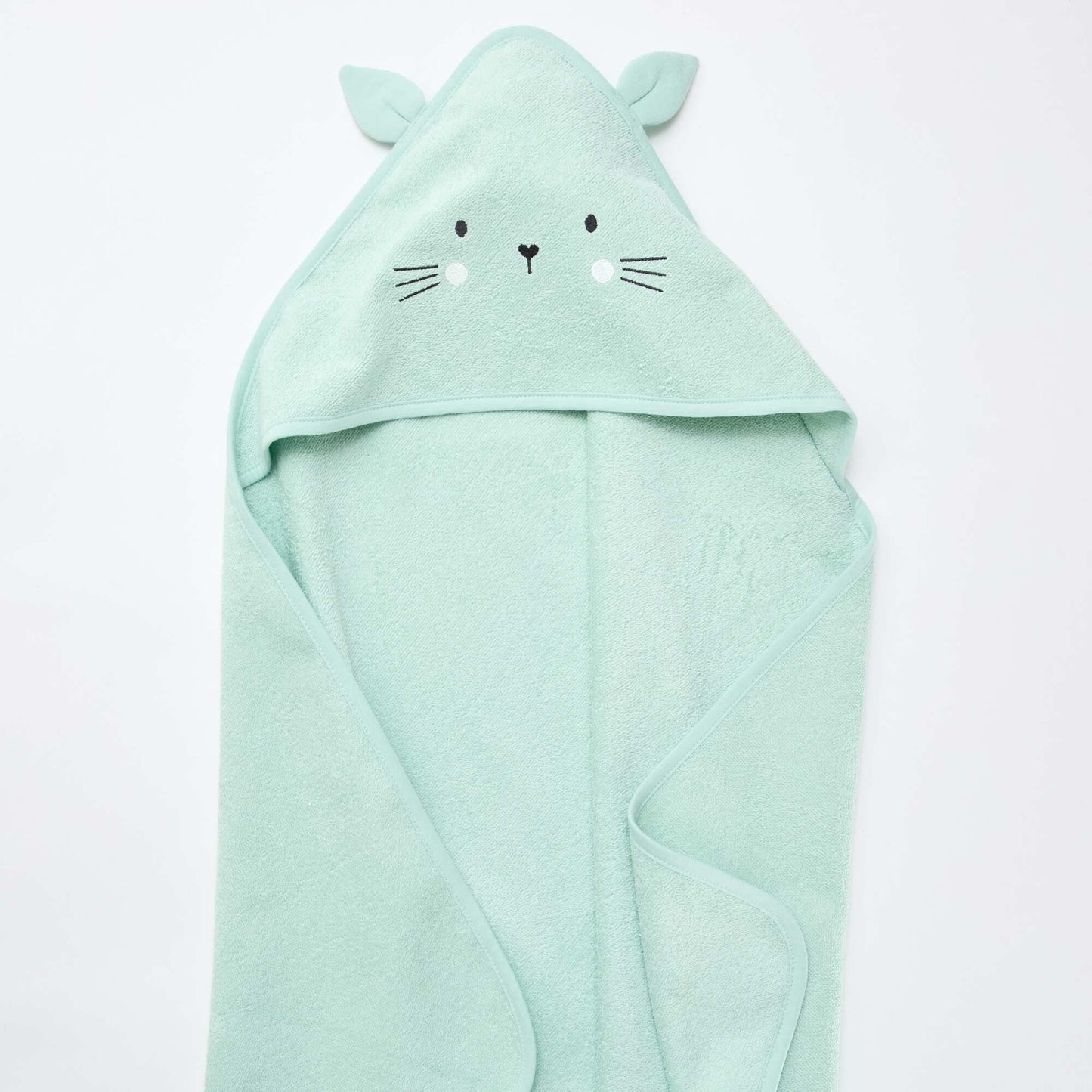 Capa de baño de rizo con orejitas de animales AZUL