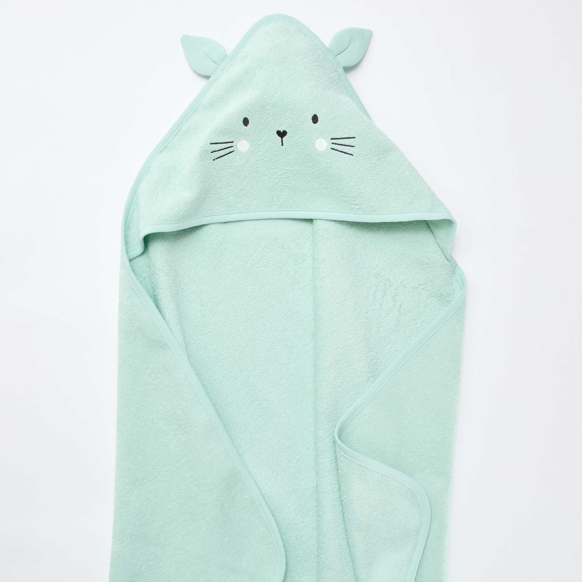 Capa de baño de rizo con orejitas de animales AZUL