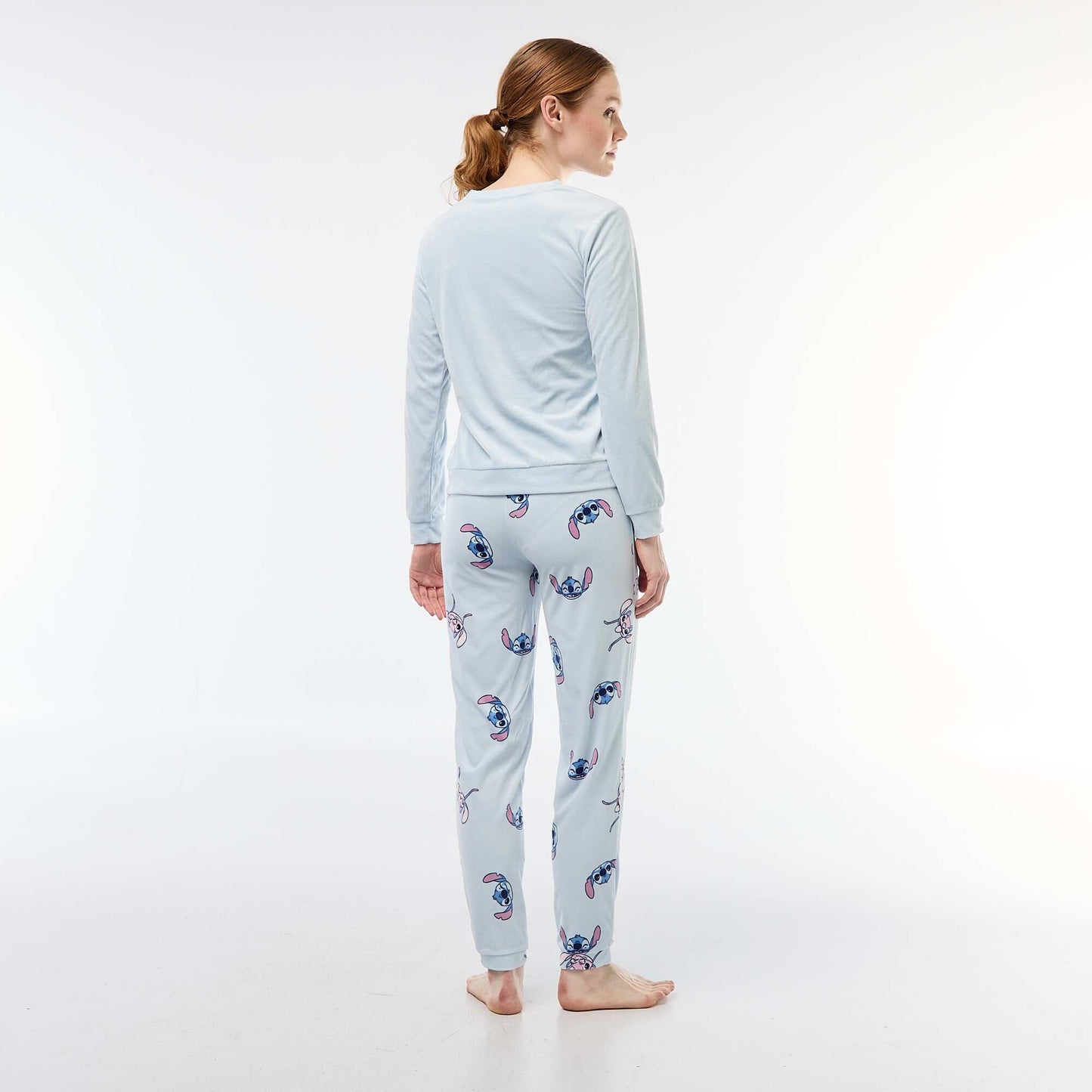 Conjunto de pijama largo de terciopelo - 2 piezas AZUL