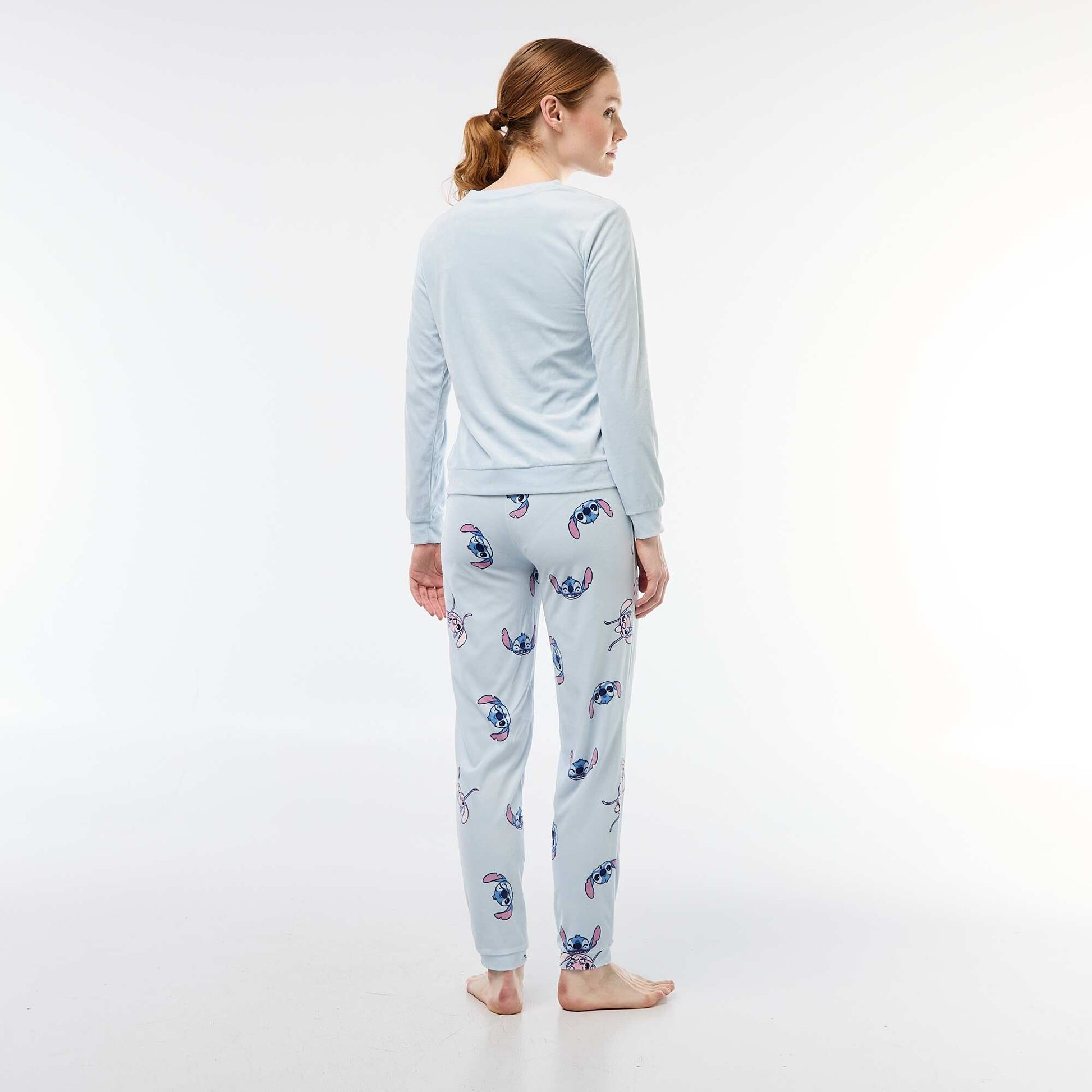 Conjunto de pijama largo de terciopelo - 2 piezas AZUL