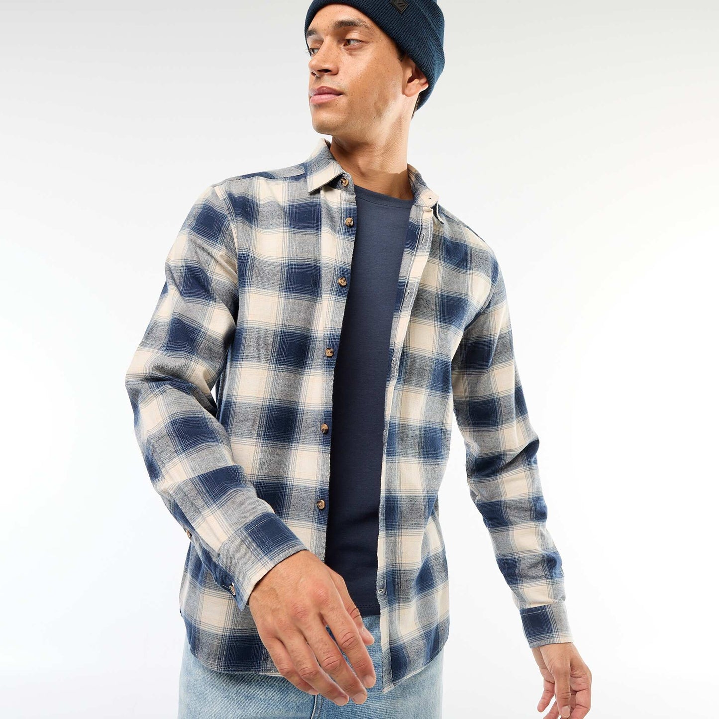 Camisa regular de cuadros AZUL