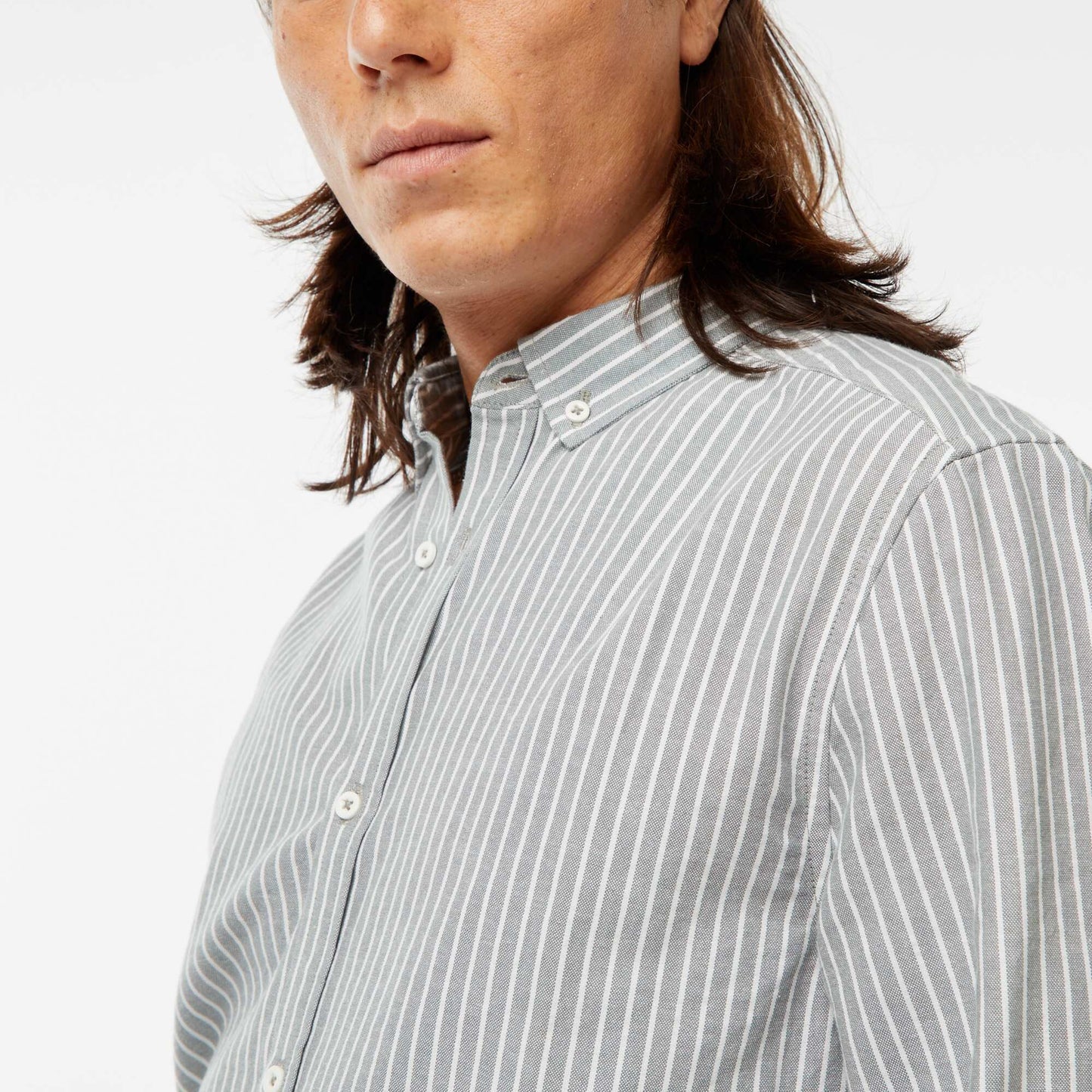 Camisa Oxford con motivo de rayas VERDE