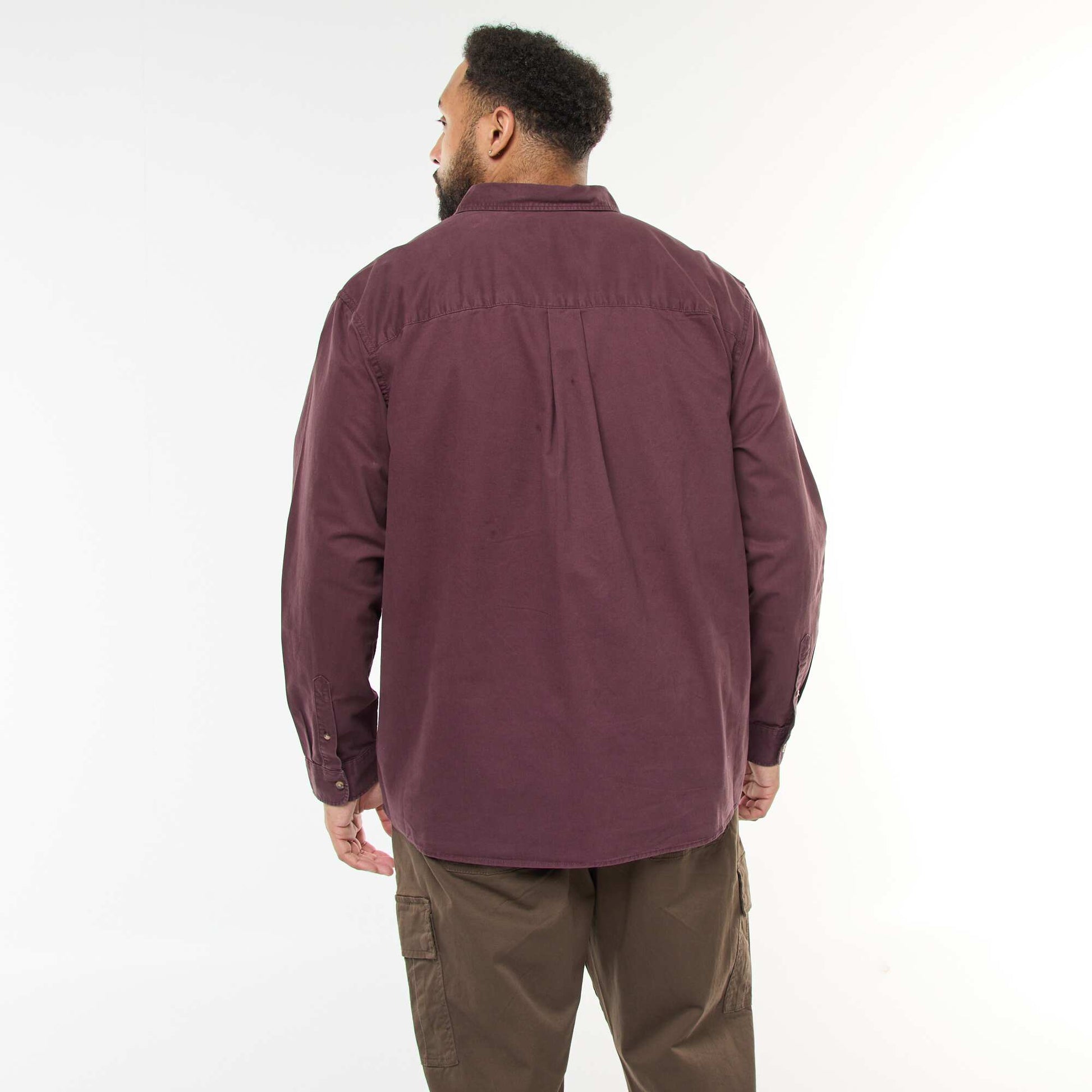Sobrecamisa lisa con bolsillo en el pecho PURPURA