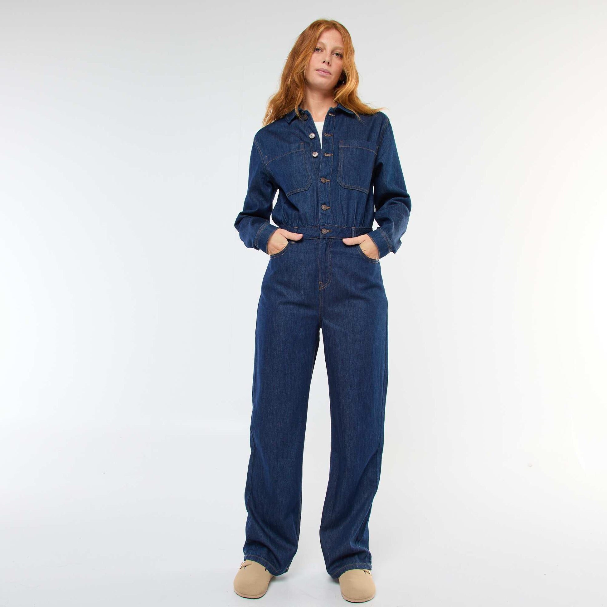 Mono jean de manga larga AZUL