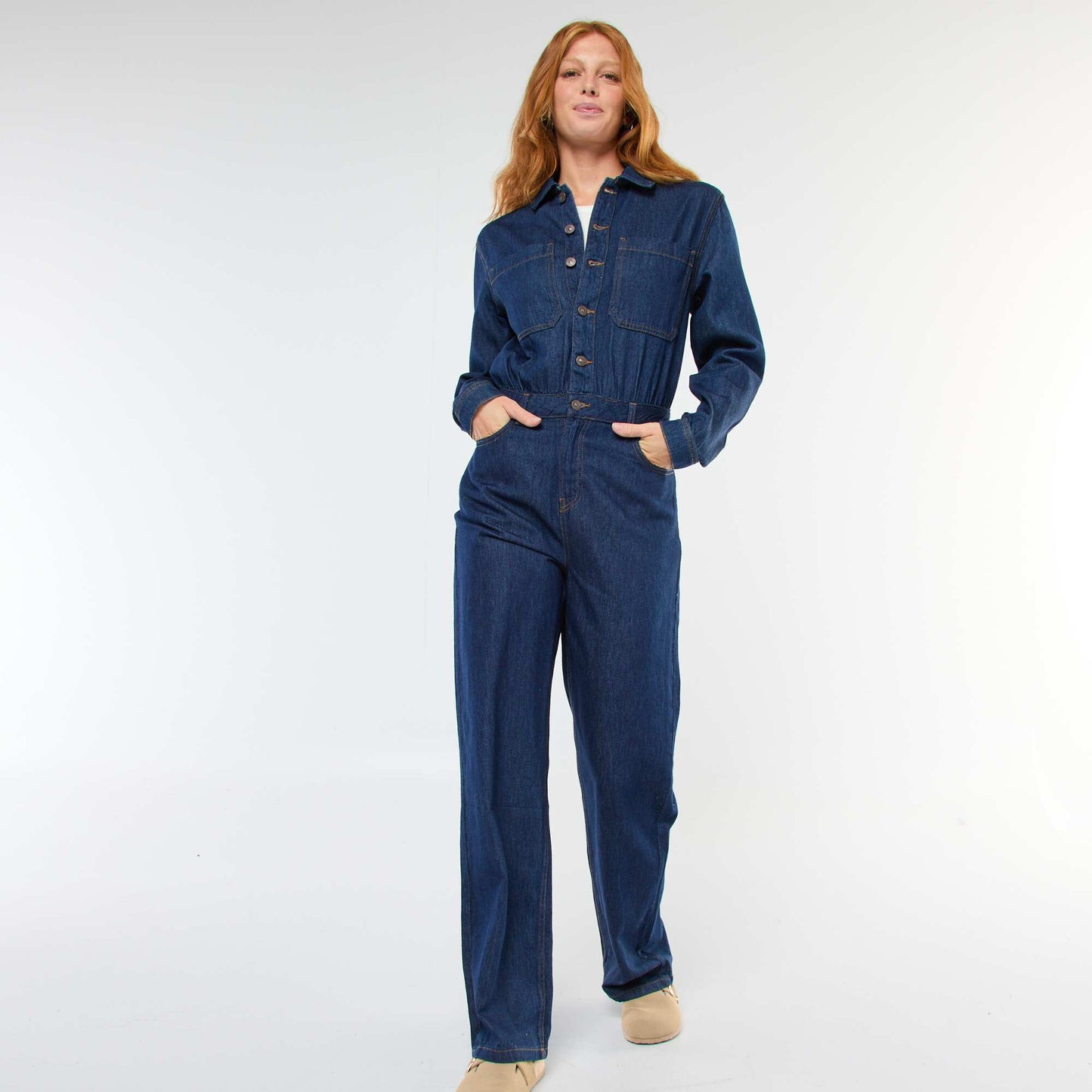 Mono jean de manga larga AZUL