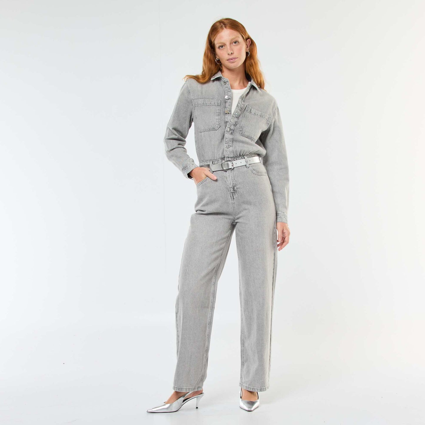 Mono jean de manga larga GRIS