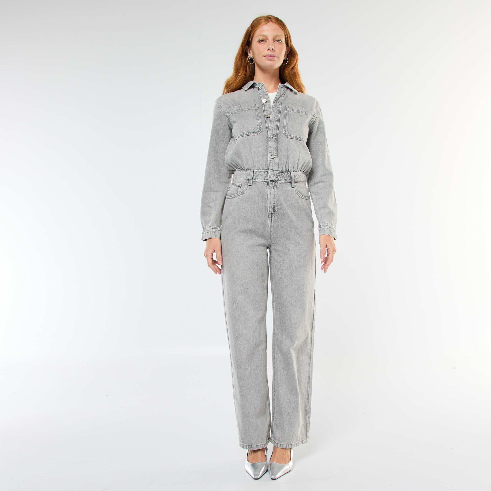 Mono jean de manga larga GRIS