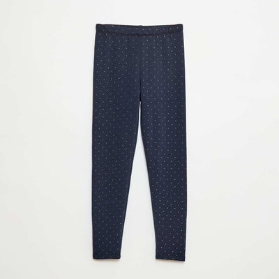 Legging cálido estampado con interior de terciopelo AZUL