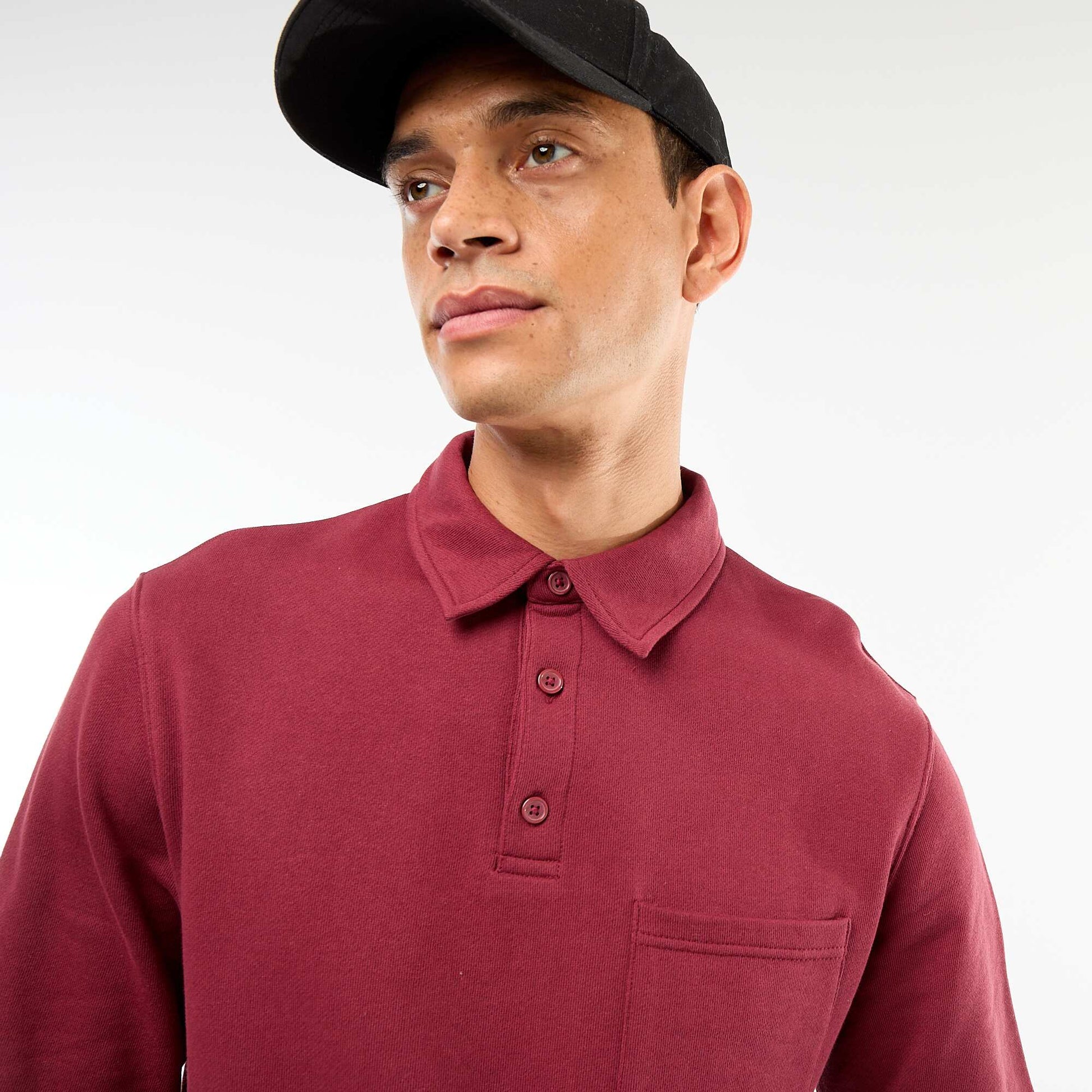 Buzo remera lisa de manga larga ROJO