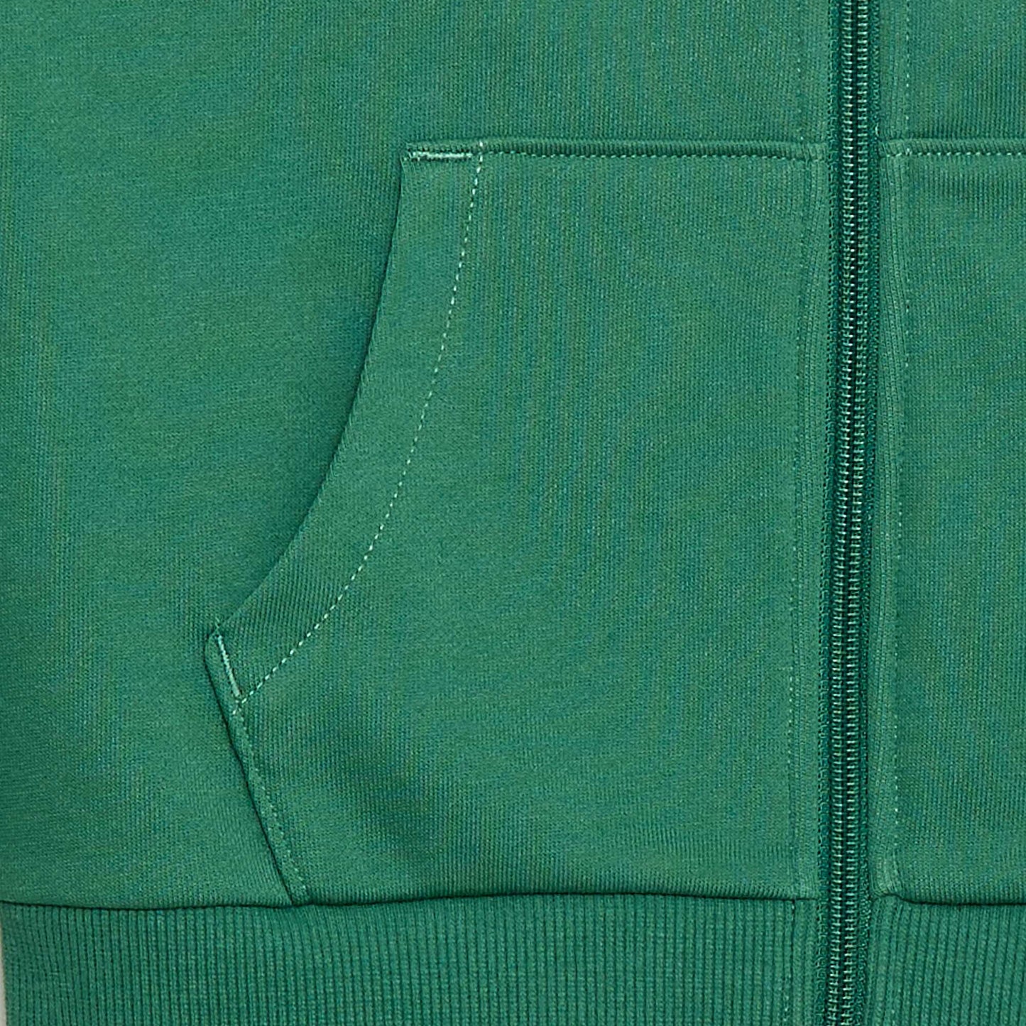 Buzo lisa con cremallera y capucha VERDE