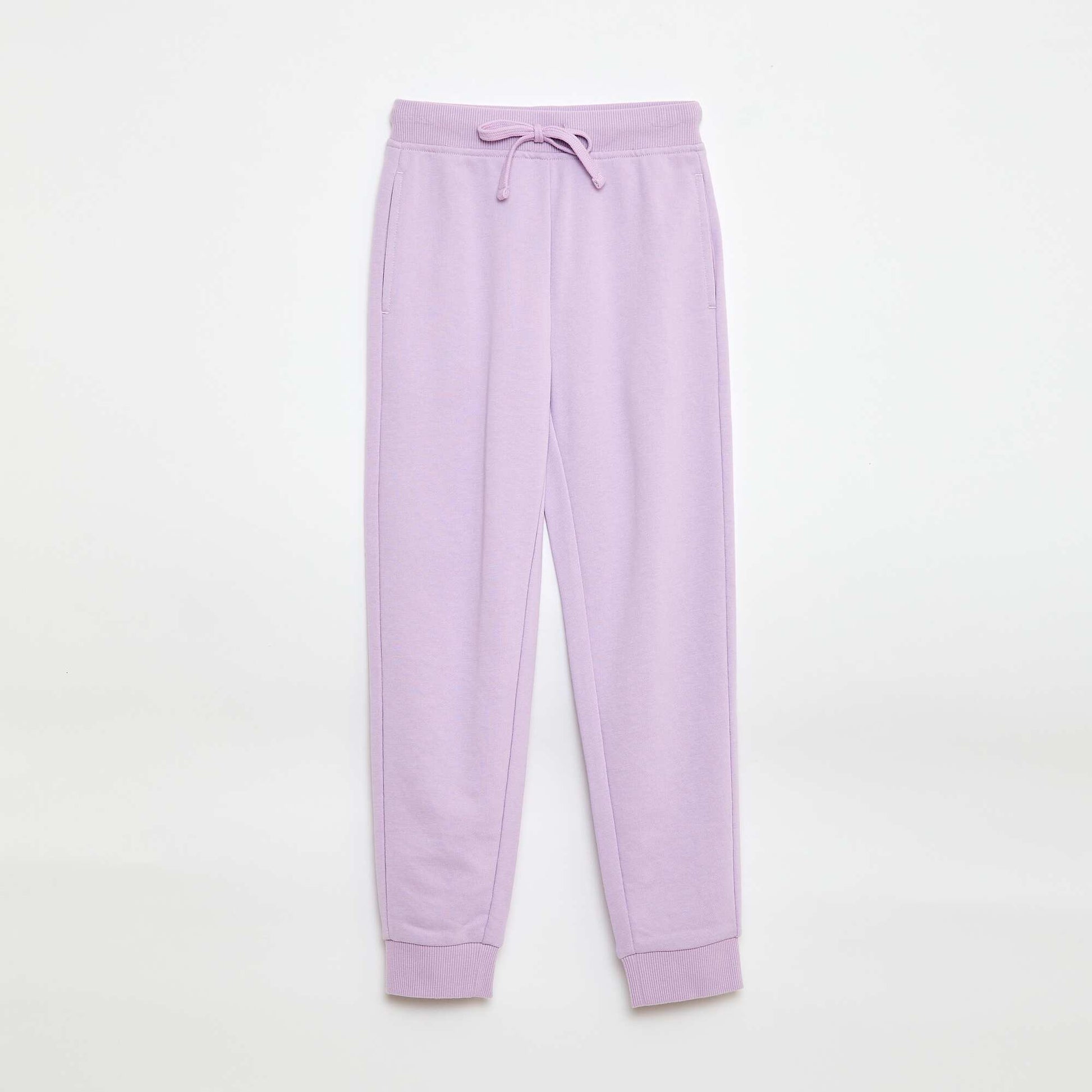 Pantalón de chándal liso con cintura elástica PURPURA