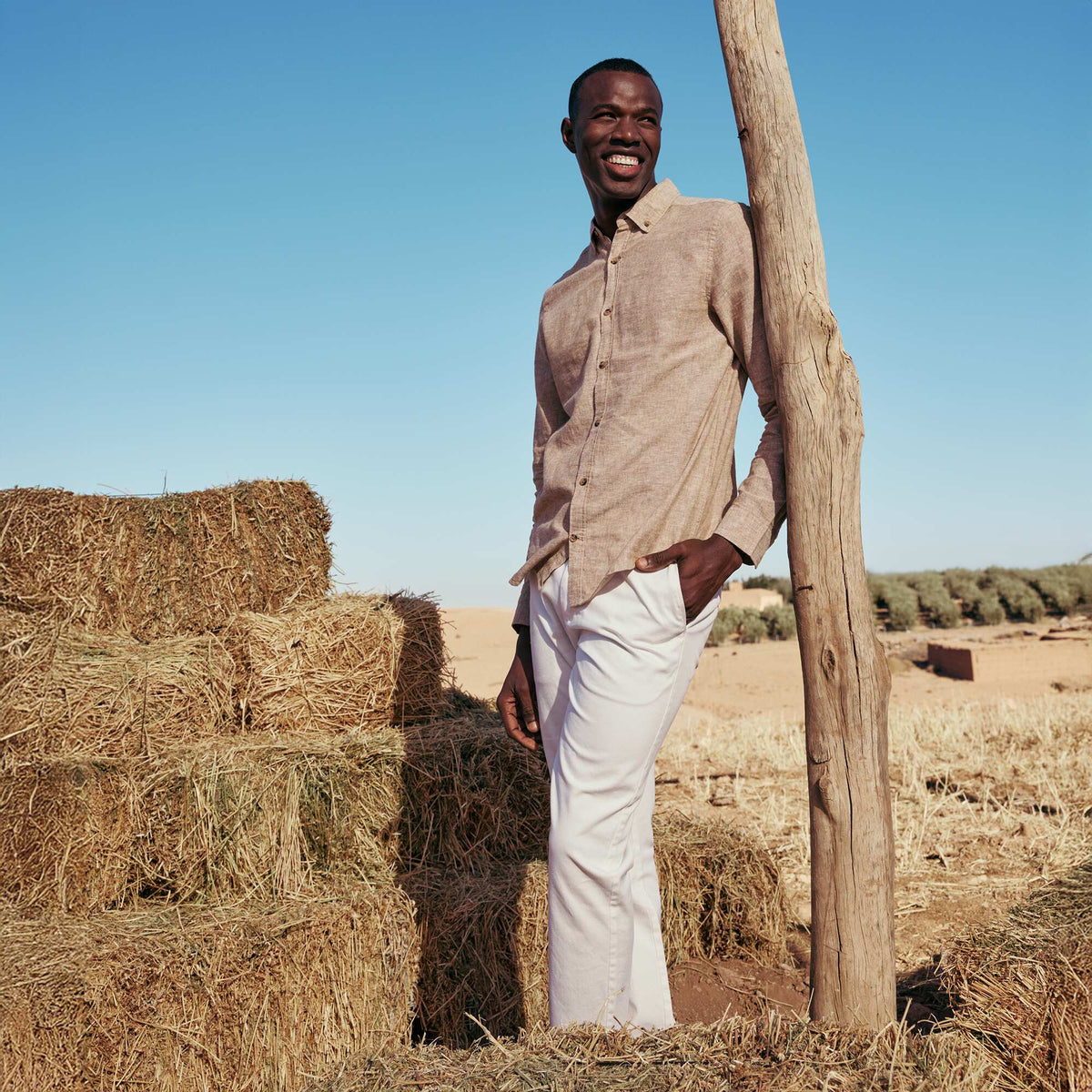 Pantalón chino de twill BLANCO