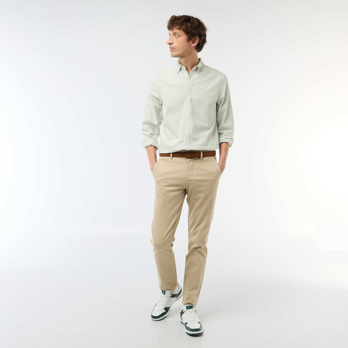 Pantalón chino de twill BEIGE