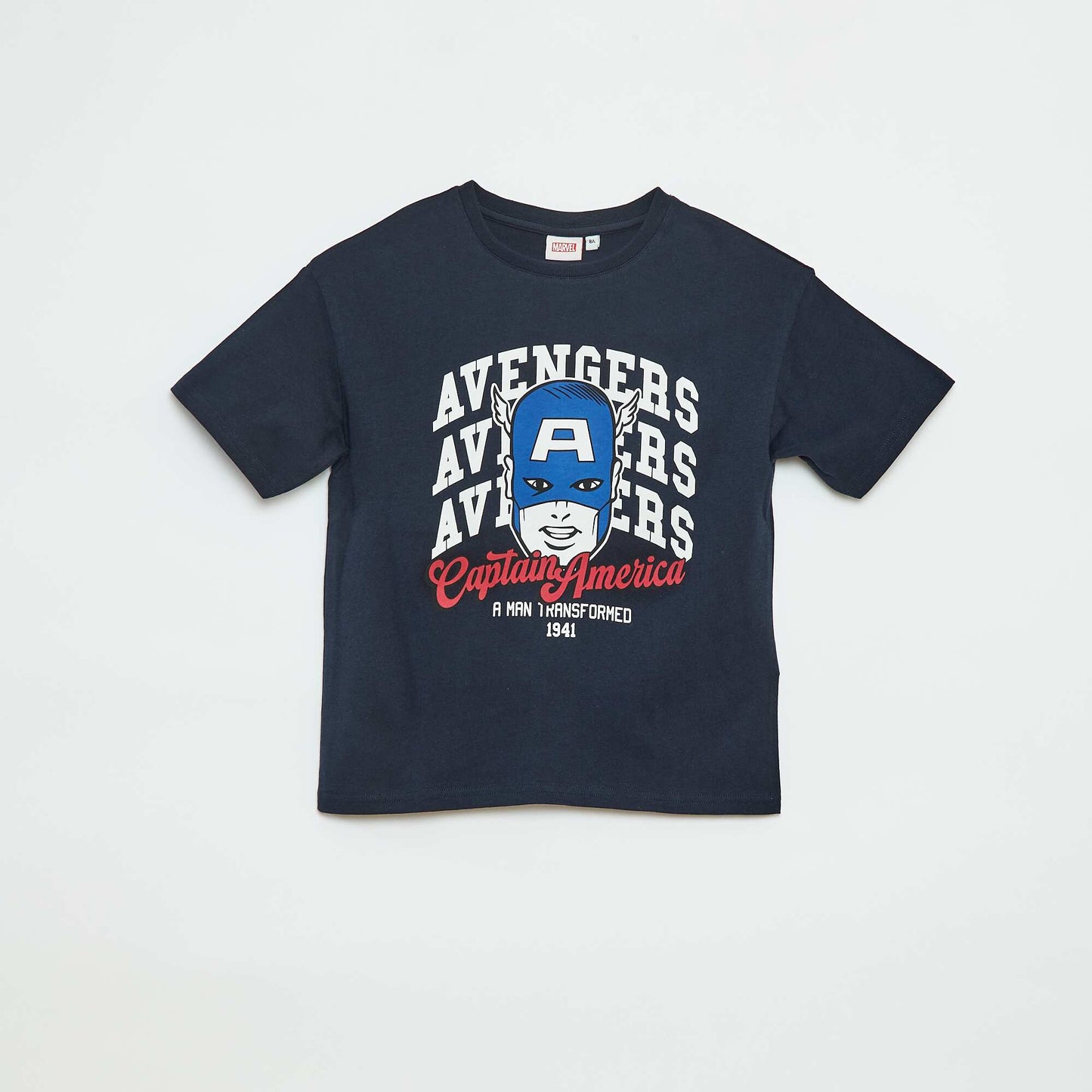 Camiseta de manga corta estampada 'Marvel' AZUL
