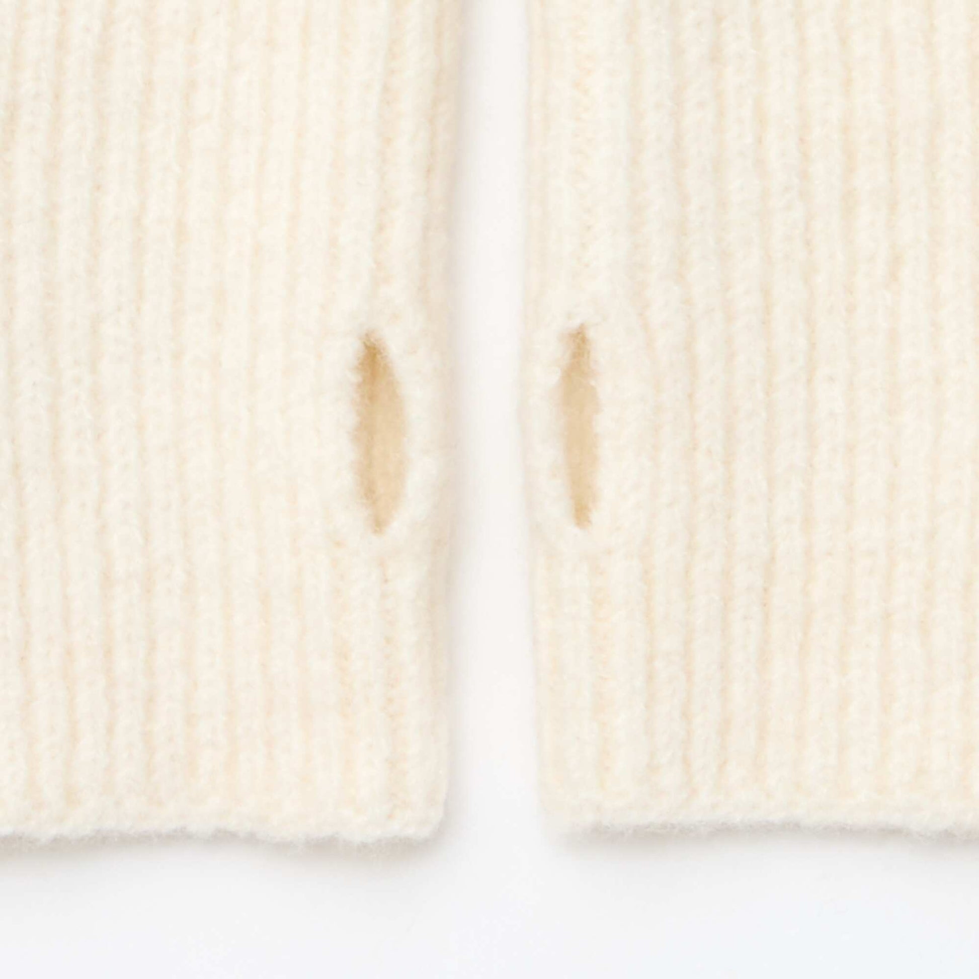 Guantes sin dedos de punto BLANCO