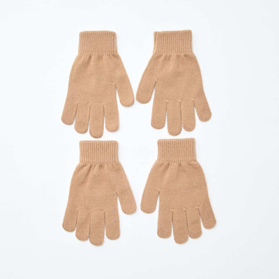 pack de 2 pares de guantes de punto BEIGE