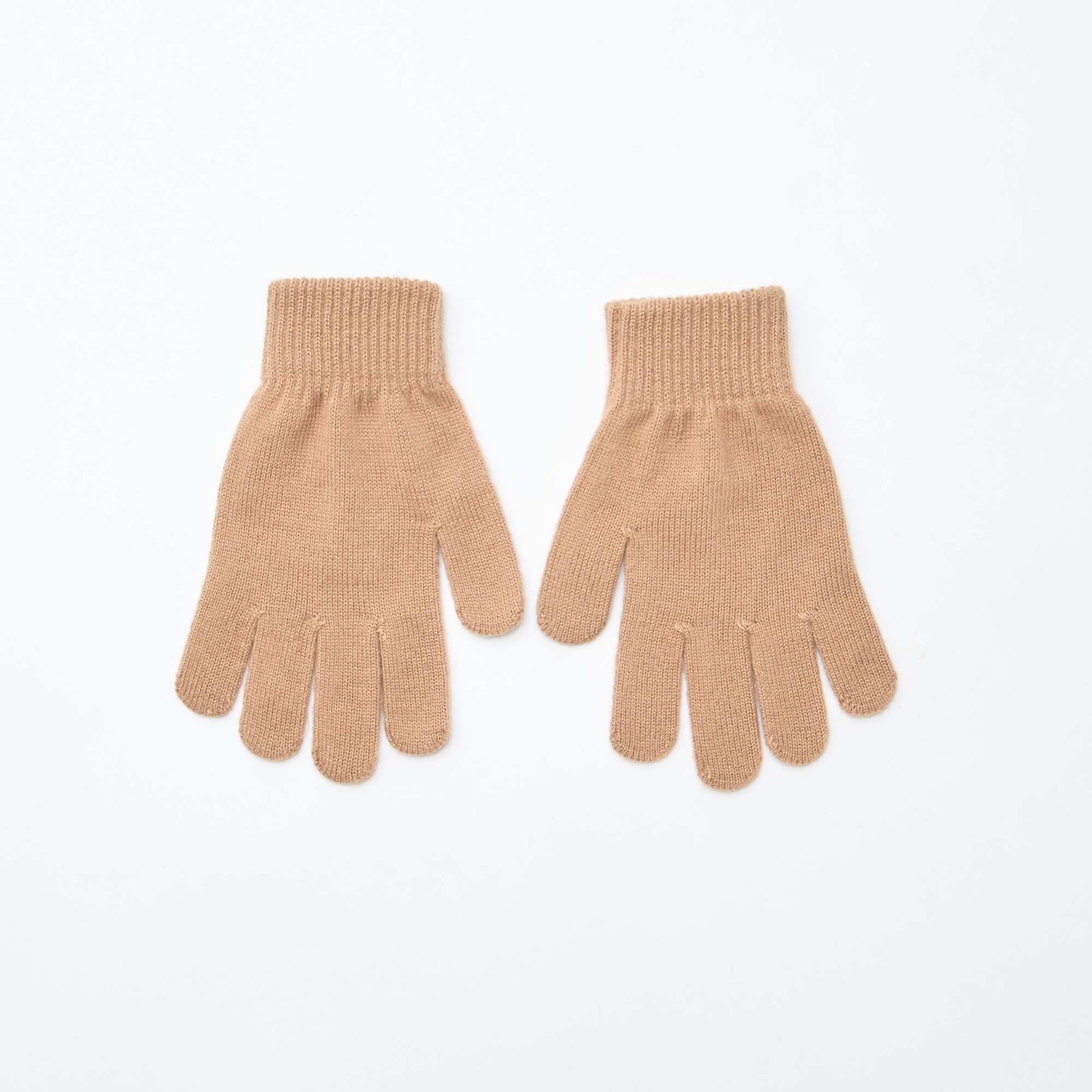 pack de 2 pares de guantes de punto BEIGE