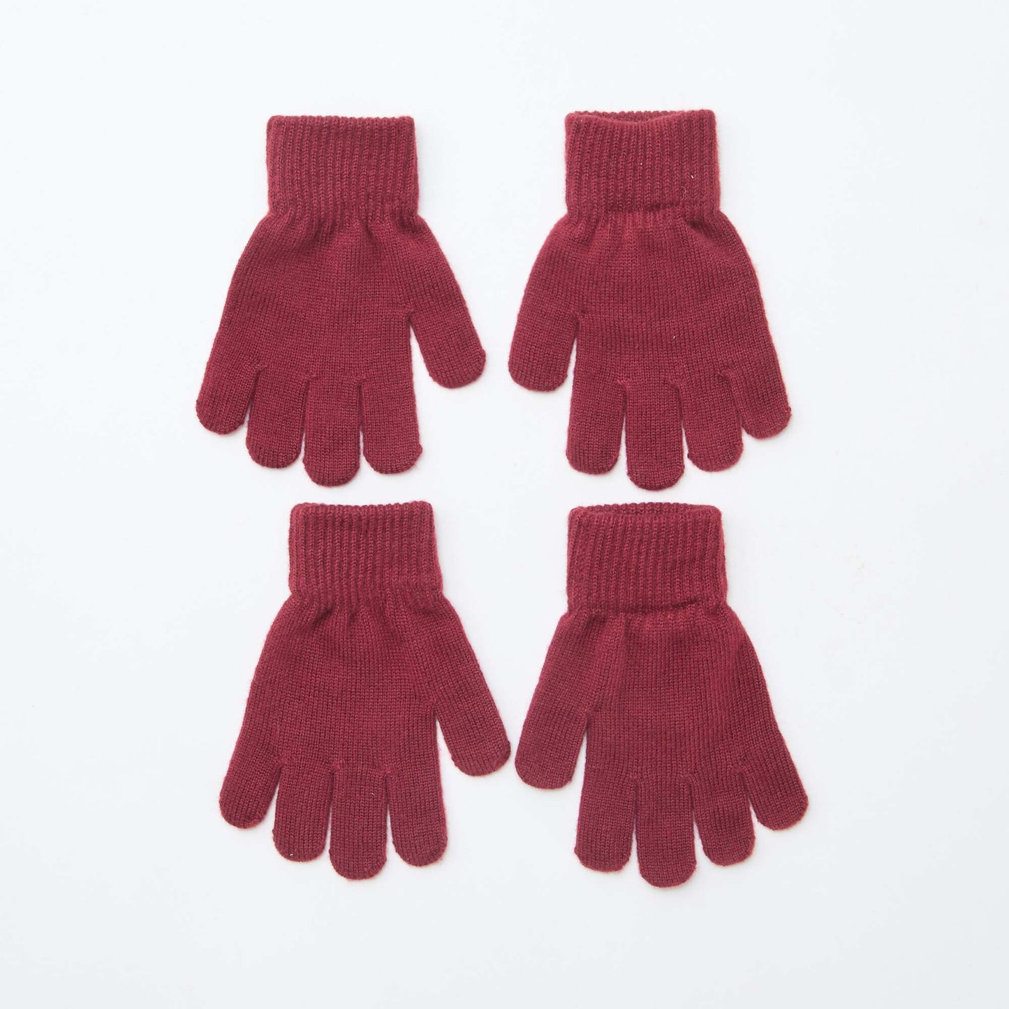 pack de 2 pares de guantes de punto ROJO