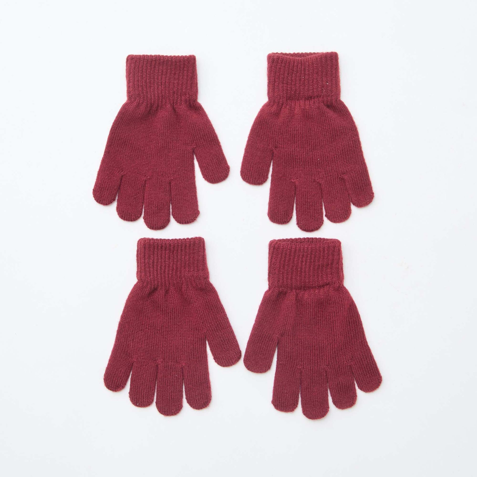 pack de 2 pares de guantes de punto ROJO