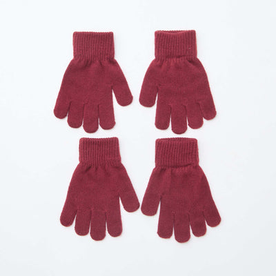 pack de 2 pares de guantes de punto ROJO