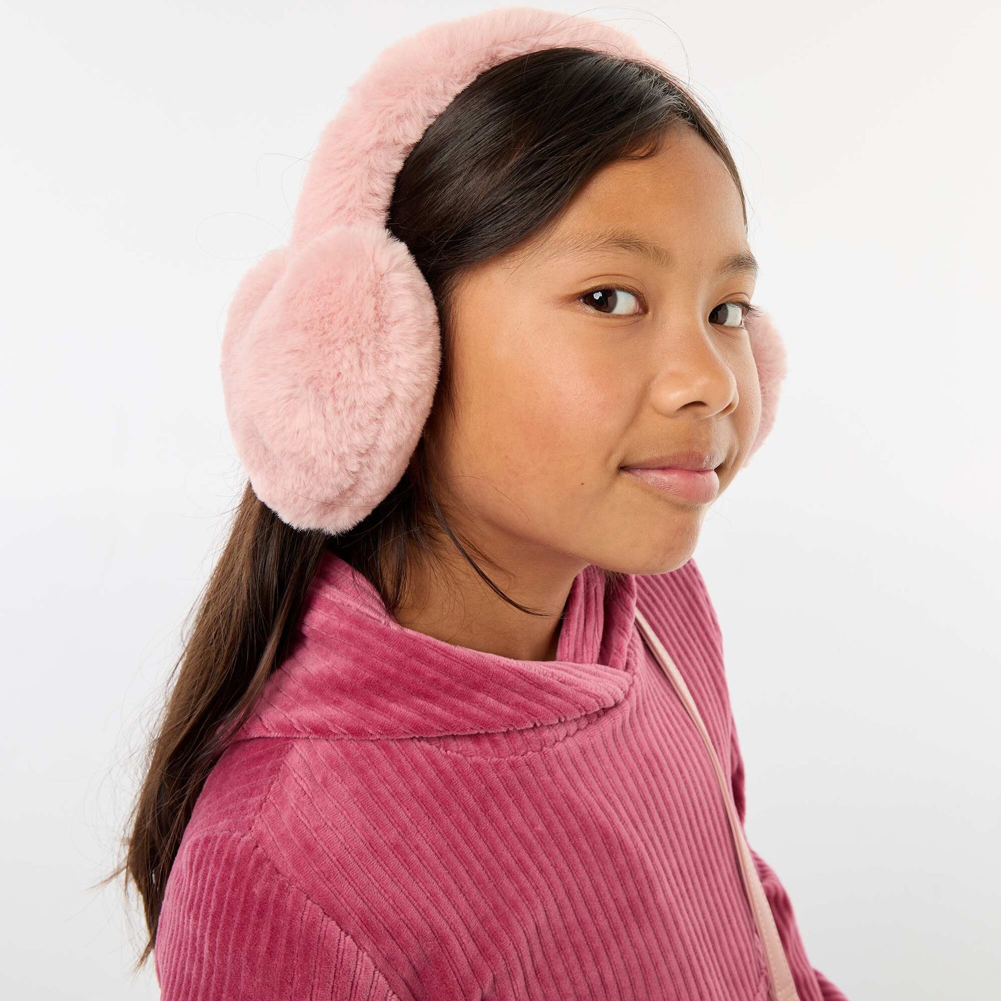 Orejeras efecto pelo ROSA