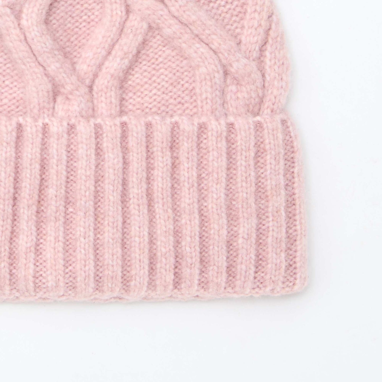 Gorro liso y acanalado con pompón ROSA