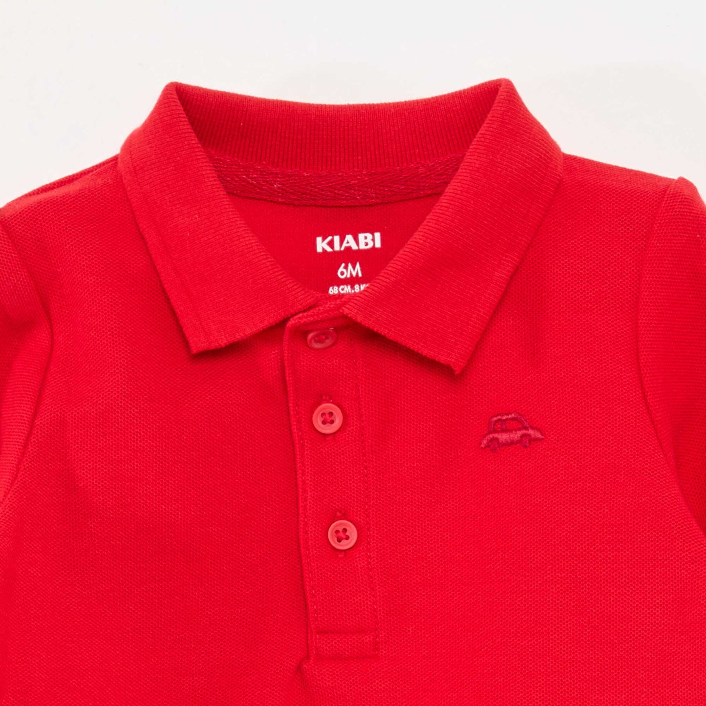 Remera de algodón piqué de manga larga ROJO