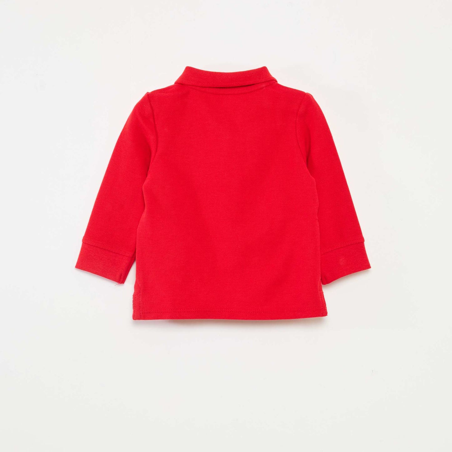 Remera de algodón piqué de manga larga ROJO