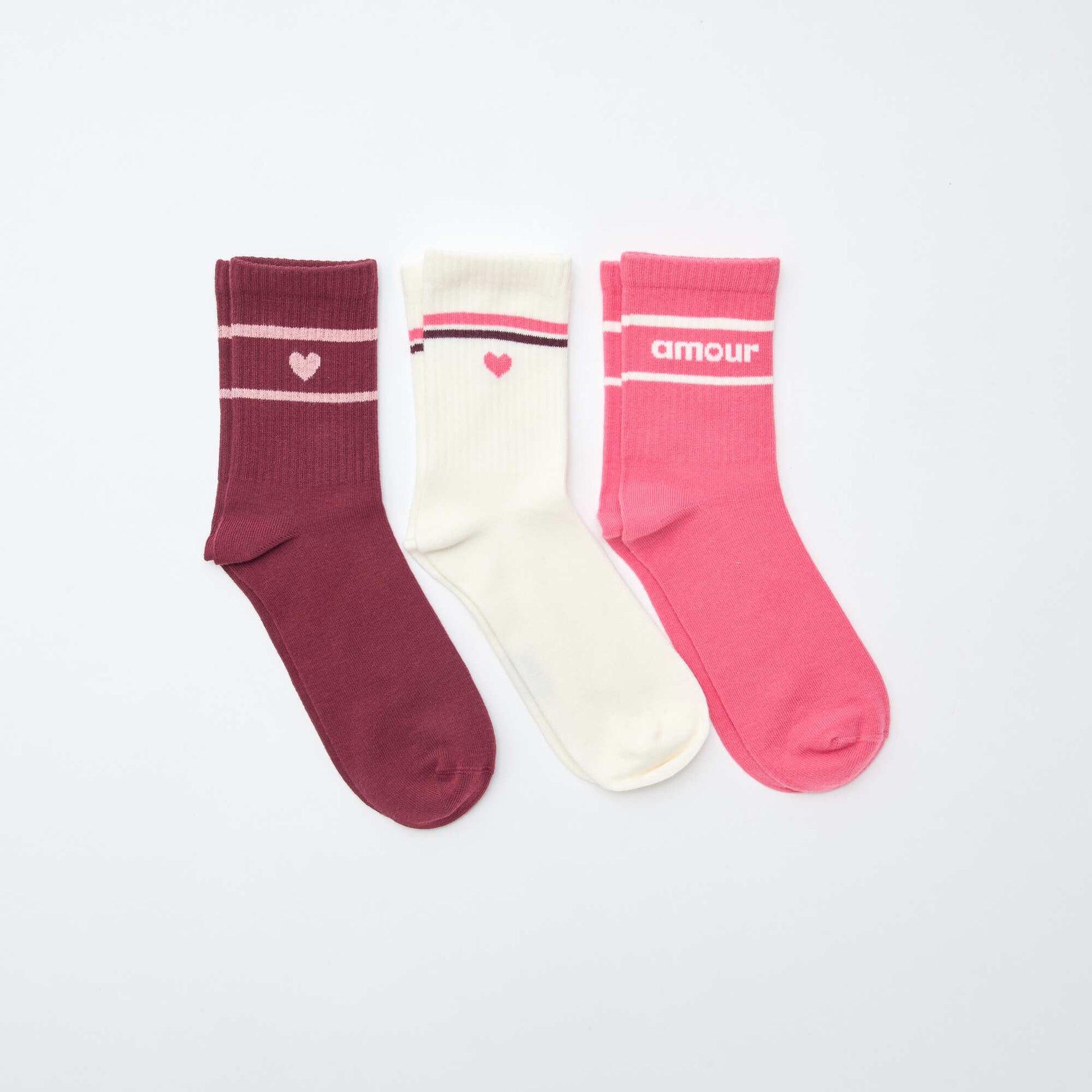 Medias de canalé con diseño ROJO