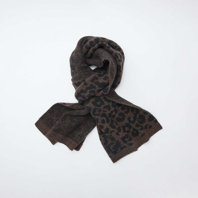 Bufanda cálida de leopardo MARRON