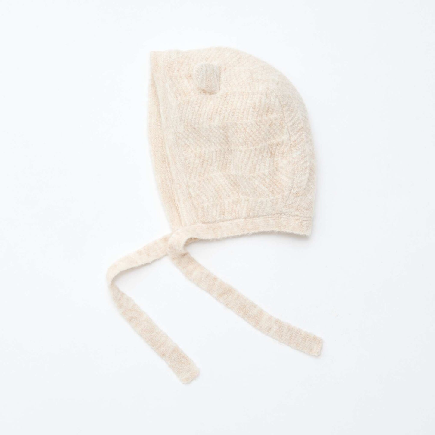 Gorro con orejas de algodón BEIGE