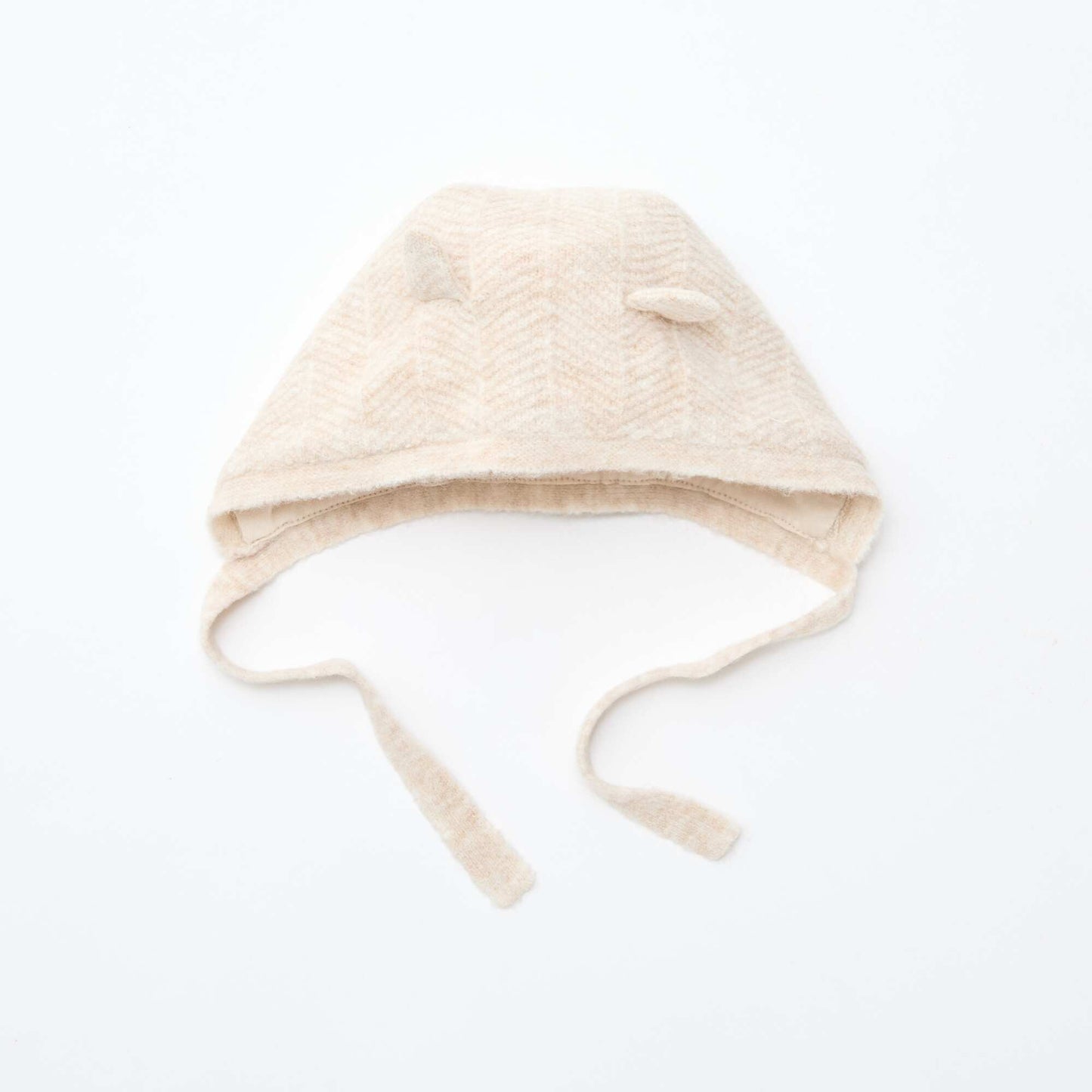 Gorro con orejas de algodón BEIGE